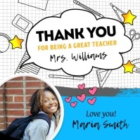 Student Thanking Teacher Square Video Cuadrado (1:1) template