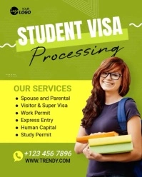 Student Visa Processing service ad Instagram Portrait template