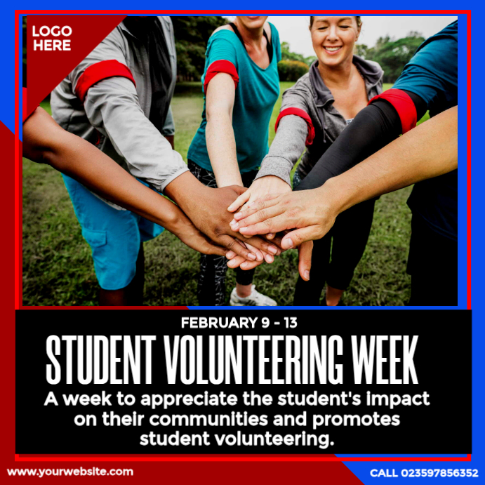 Student Volunteering Week Template | PosterMyWall