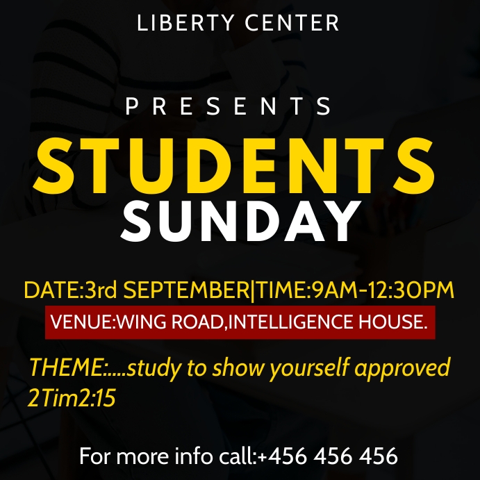 Student Sunday students sunday poster Template | PosterMyWall