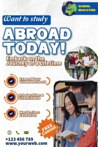 Study Abroad, Secure Your Future Poster template