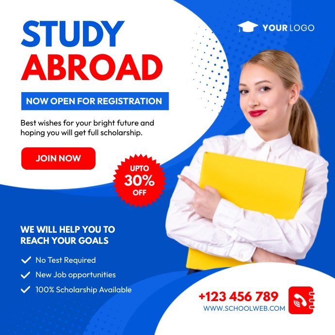 Copy of Study Abroad admission Instagram Post | PosterMyWall