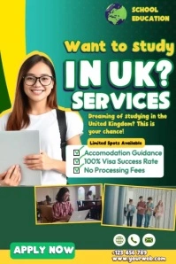 Study Abroad Admission Services Poster template