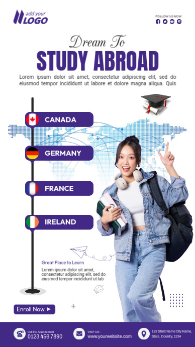 study abroad Instagram-verhaal template
