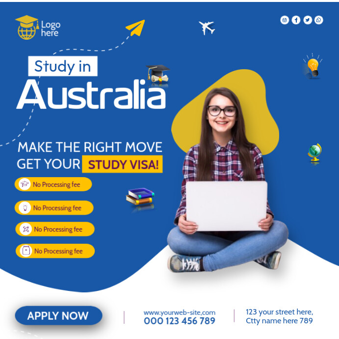 study-abroad-education-post Instagram Plasing template