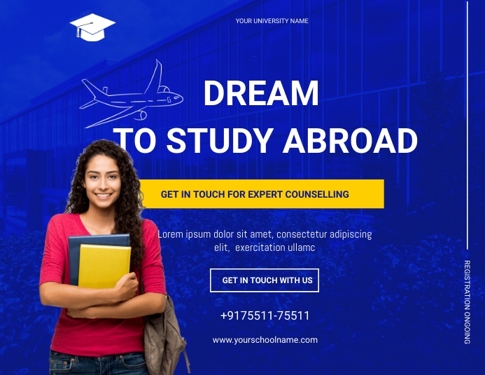 Study abroad flyer 传单(美国信函) template