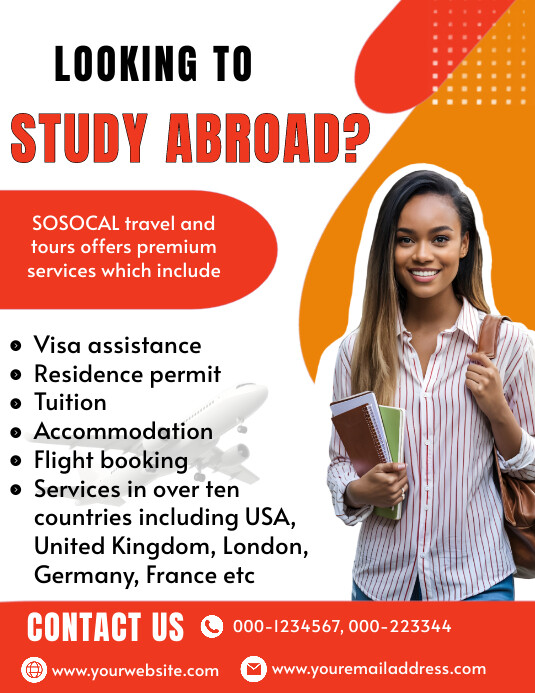 Study abroad flyer template | PosterMyWall