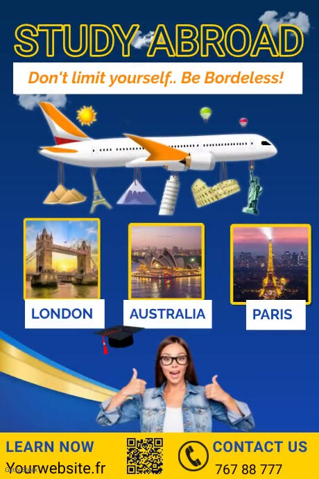 Study abroad flyer template | PosterMyWall