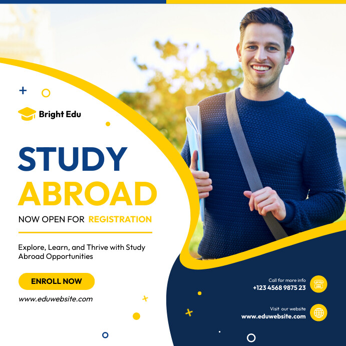 Study abroad instagram ad, Education flyer Template | PosterMyWall