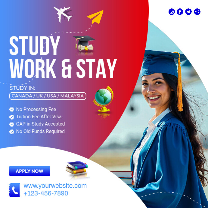 Study Abroad Instagram Post template