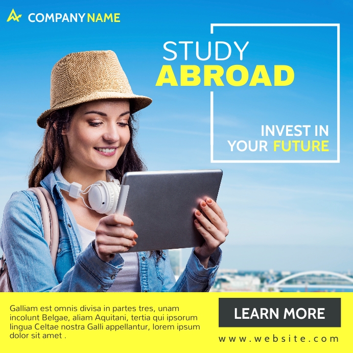 study abroad invest in your future advertisem Template | PosterMyWall