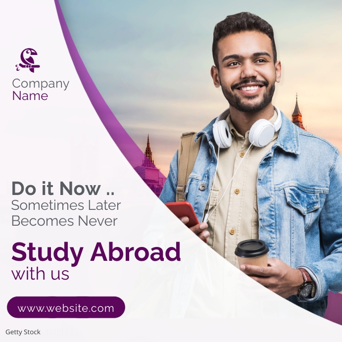 study abroad minimal advertising Template | PosterMyWall