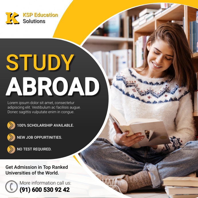 Study Abroad Social Media Post / Admission Op template