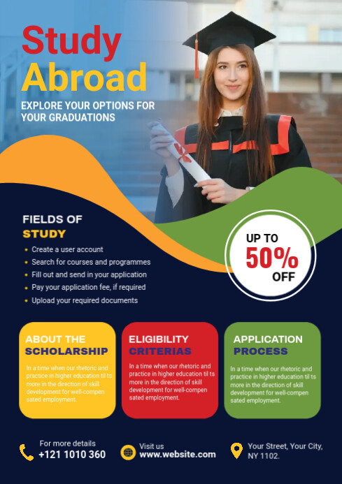 Study in abroad Ad Template | PosterMyWall