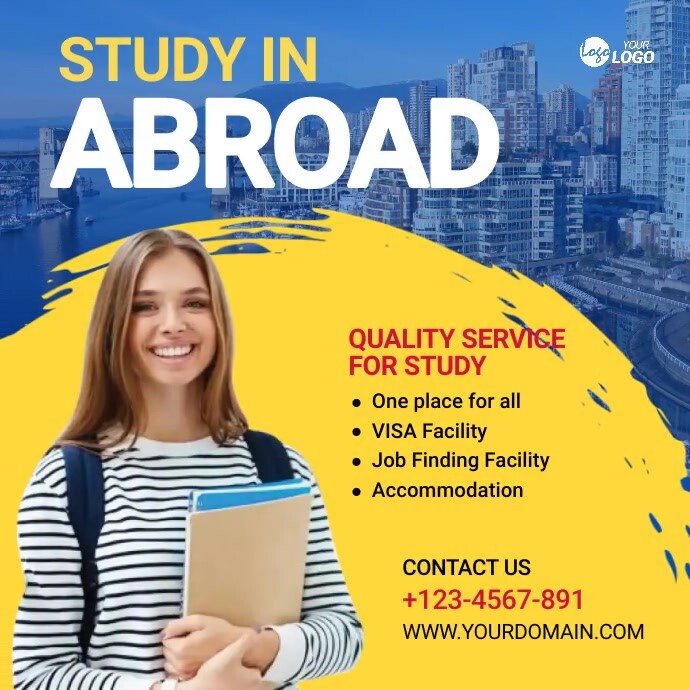 Study in Abroad banner ad Template | PosterMyWall