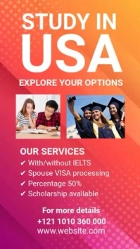 Study in abroad banner ad WhatsApp-Status template