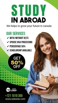 Study in abroad banner ad Instagram Story template