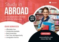 Study in abroad banner design Postcard template