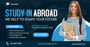 Study In Abroad Banner Post Template Facebook Shared Image