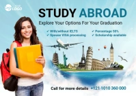 Study in Abroad Banner Template Postcard