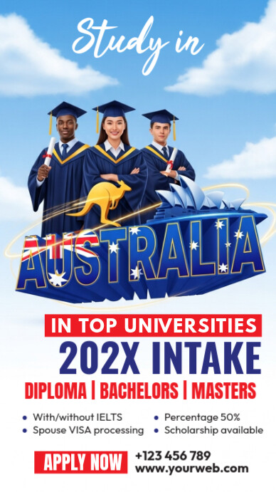 Study In Australia Ad Digital Display (9:16) template