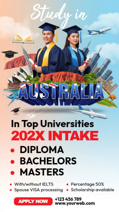 Study In Australia Ad Digital Display (9:16) template