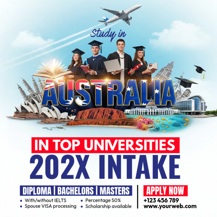 Study in Australia Instagram Post template