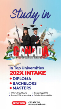 White Study Abroad Promotion Digitalt display Template
