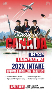 Study In Canada, Instagram Story template