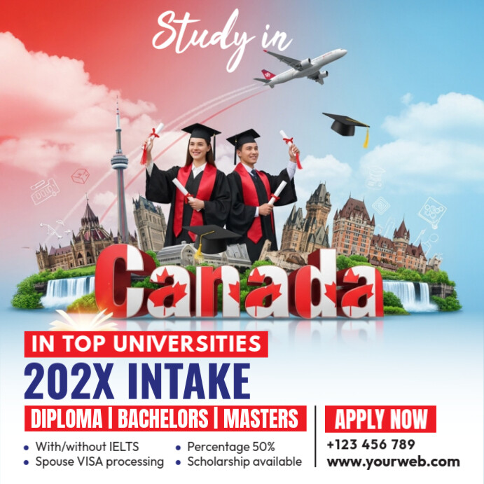 Study In Canada Ad Square (1:1) template