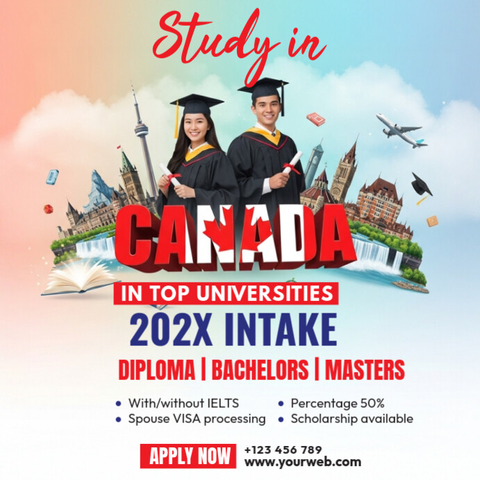 Study In Canada Ad Instagram Post Template | PosterMyWall