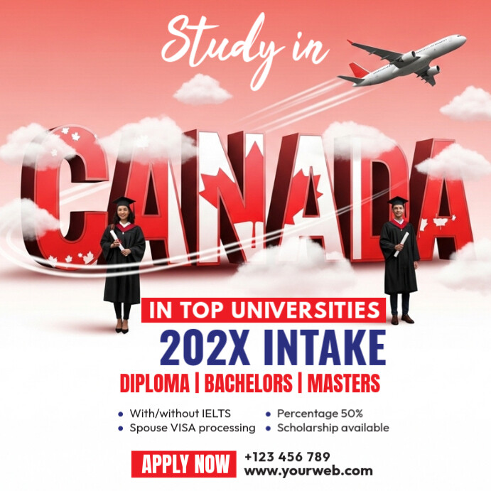 Study In Canada Ad Square (1:1) template