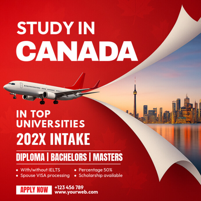 Study In Canada Ad Square (1:1) template