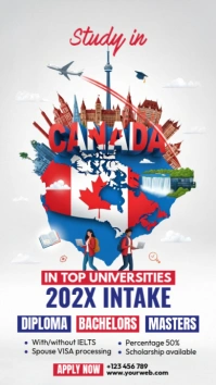 Study in Canada เรื่องราวบน Instagram template