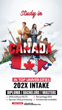 Weiß Study in Canada Instagram-verhaal Template