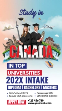 Study in Canada เรื่องราวบน Instagram template