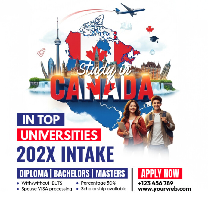 Study in Canada Instagram Post template