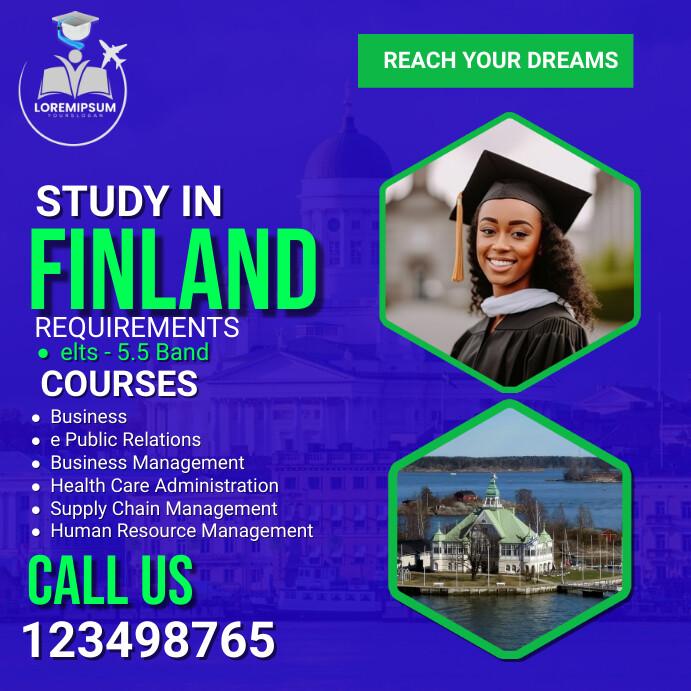 study in Finland Instagram Post template