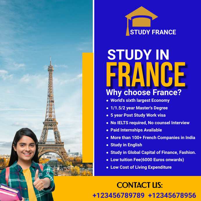 Transcript Study France study in France Template | PosterMyWall