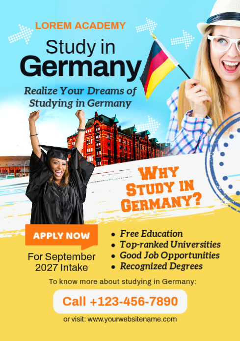 Amarelo Study In Germany A4 Modelo | PosterMyWall
