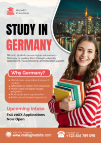 Study in Germany Poster Template – International Education & Student Visa Promotion A2