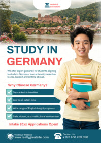 Study in Germany Poster Template – International Education & Student Visa Promotion A2