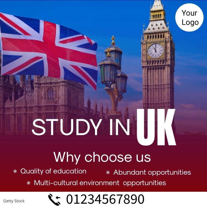 Study in UK Template | PosterMyWall