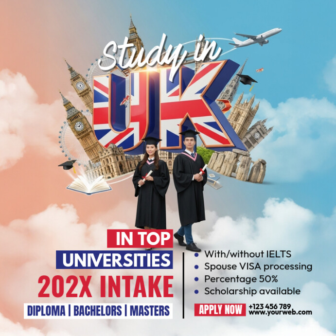 Study in UK Instagram 帖子 template