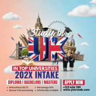Blå Study Abroad Square Template