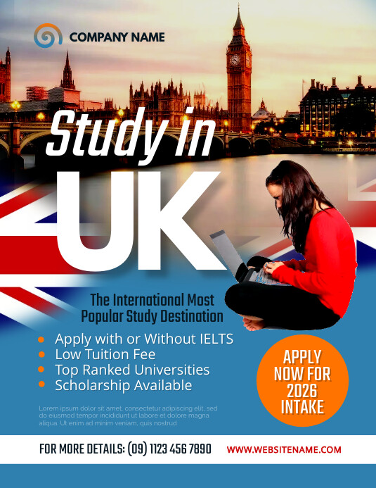 Study in UK Flyer Template | PosterMyWall