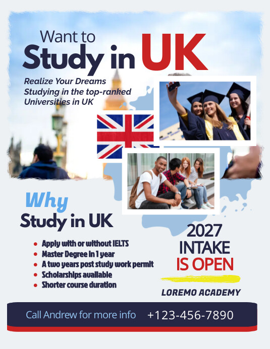 Study in UK Flyer Template | PosterMyWall