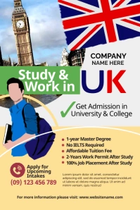 Study in UK Flyer Poster template