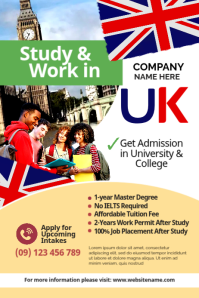 Study in UK Flyer Poster template