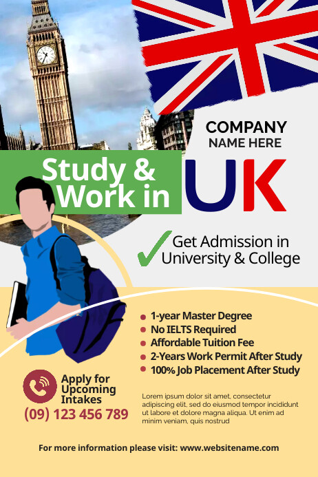 Study in UK Flyer Template | PosterMyWall